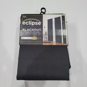 2pk Panels ECLIPSE Blackout Curtain Panel 42" x 84" Braxton Black Thermaback